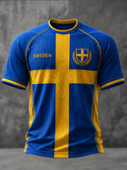Men's Swedish Football Printed Casual short sleeves t-shirt