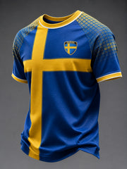 Men's Swedish Football Printed Casual short sleeves t-shirt