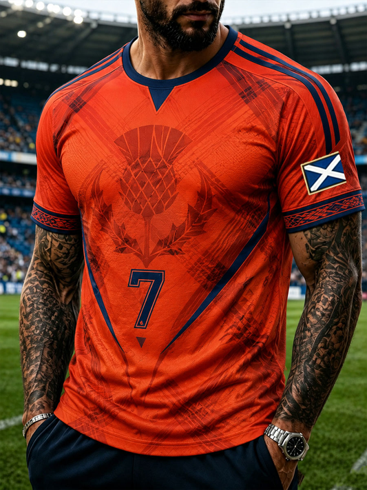 Herren UK Fußballliebhaber Schottland bedrucktes Kurzarm-T-Shirt