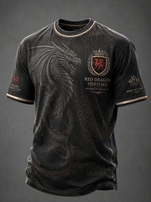 Herren-T-Shirt mit Walisischer Drache-Aufdruck