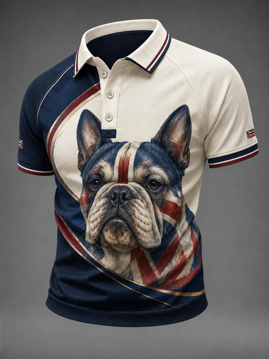Herrenhemd mit Britischer Bulldogge-Print