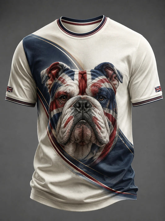 Herren T-Shirt mit British-Bulldoggen-Print