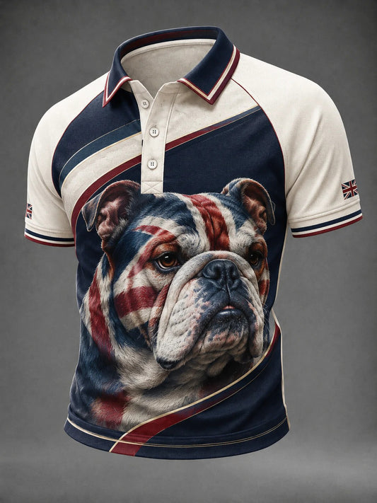 Herrenhemd mit Britischer Bulldogge-Print