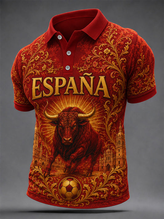 Men's Gift For Football Fans Print Casual Polo