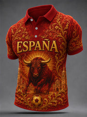 Men's Gift For Football Fans Print Casual Polo