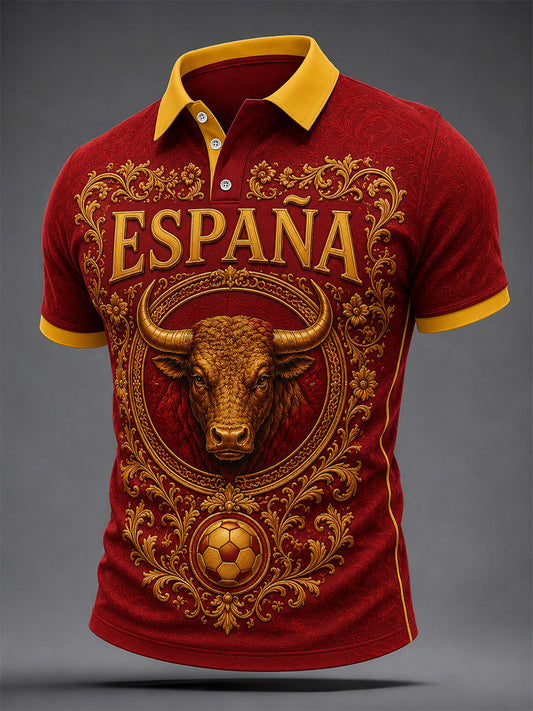 Men's Gift For Football Fans Print Casual Polo