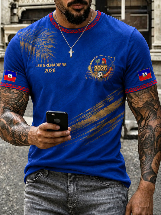 Herren Haiti Fußball T-Shirt Freizeit-Look 2026