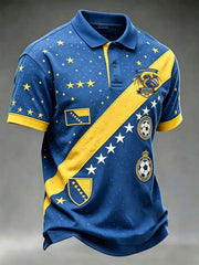 Men's Bosnia ZMAJEVI Football Lover Art Printed Casual Tops