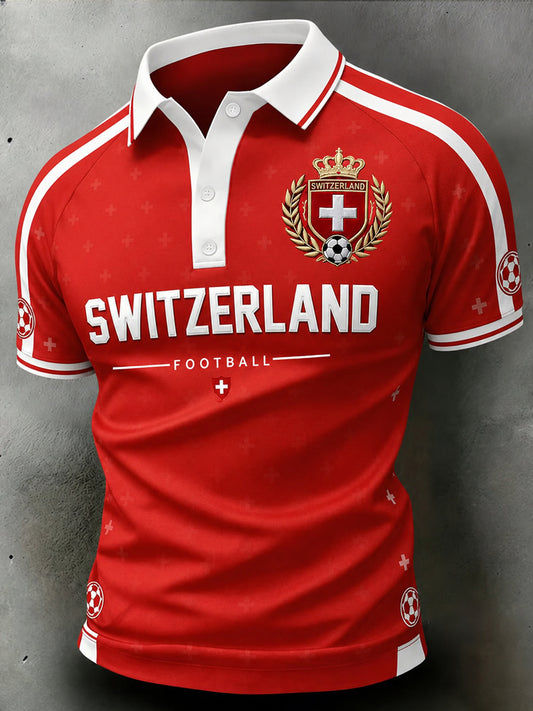 Men's Switzerland Football Fan Short Sleeve Top