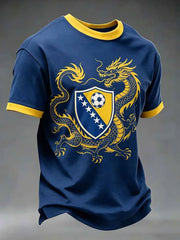 Men's Bosnia ZMAJEVI Football Lover Art Printed T-shirt