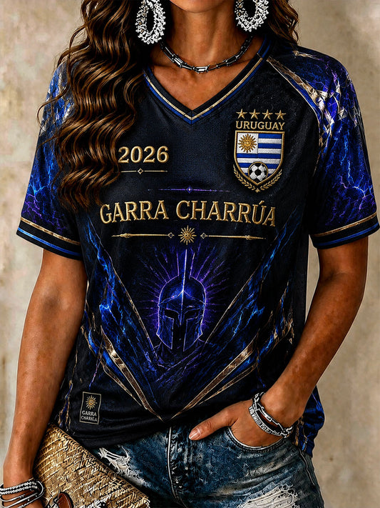 Uruguay V-Ausschnitt T-Shirts für Damen