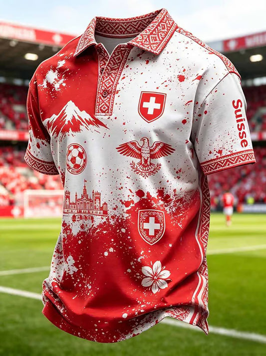 Men's Switzerland Football Fan Short Sleeve Top