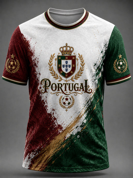 Herren-T-Shirt mit portugiesischem Fußballmotiv