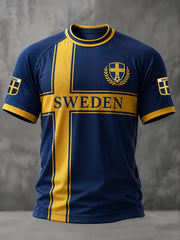Men's Swedish Football Printed Casual short sleeves t-shirt