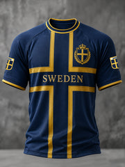 Men's Swedish Football Printed Casual short sleeves t-shirt