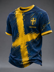 Men's Swedish Football Printed T-shirt