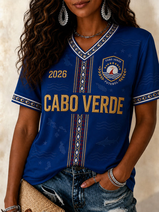 Women's Gift For Football Fans Print Casual V-Neck Tee
