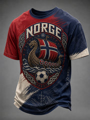Men's Norway Football Fan Design T-shirt