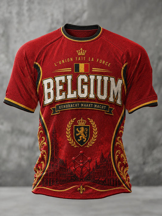 Men's Belgium Football Short Sleeves T-shirt