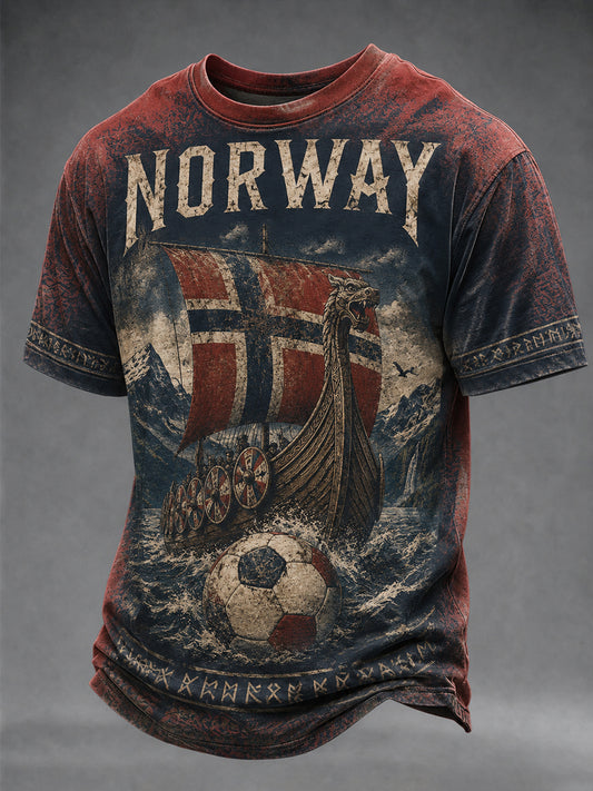 Men's Norway Football Fan Design T-shirt