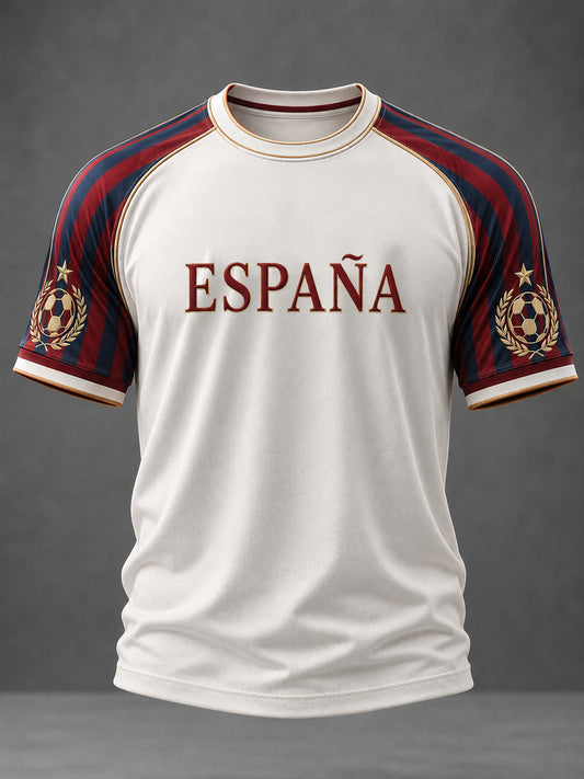 Men's Spanish Football Printed Casual short sleeves t-shirt