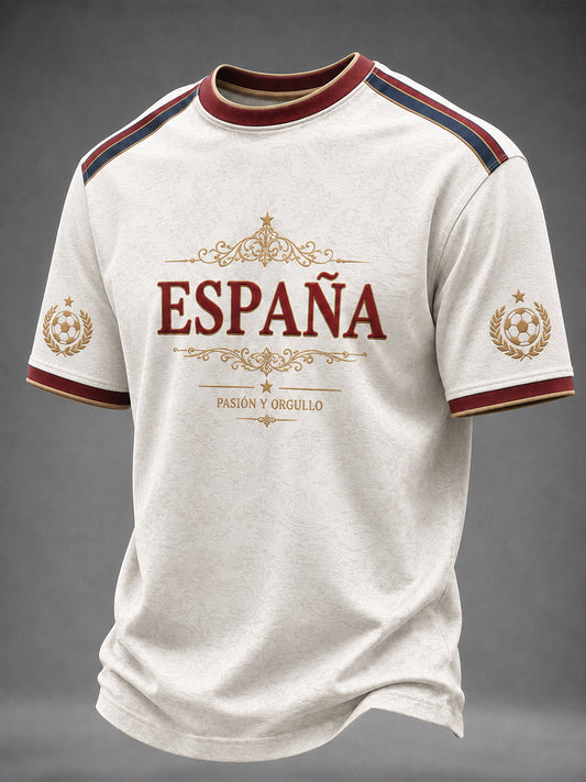 Men's Spanish Football Printed T-shirt