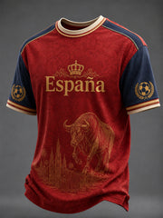 Men's Spanish Football Printed T-shirt