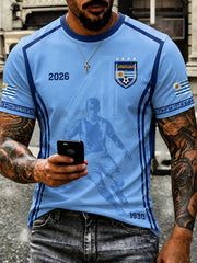 Men's Uruguay Soccer No. 4 Defensive Legend T-Shirts