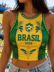 Women's Gift For Football Fans Print Casual Vest