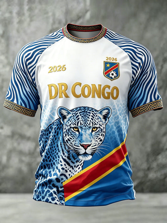 Men's DRC Football Print Casual T-shirt