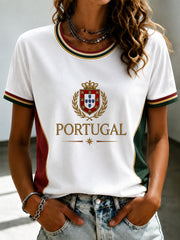 Women's Portuguese Football Printed T-shirt