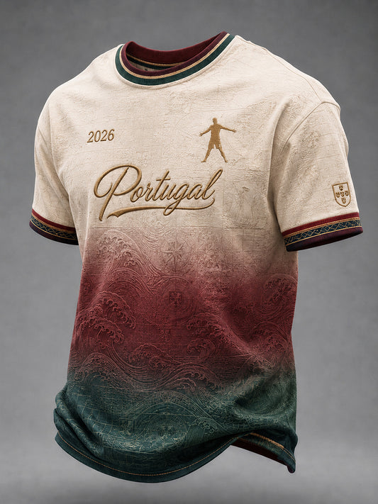 Herren T-Shirt mit Aufdruck eines berühmten Fußballspielers