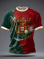 Men's Portuguese Football Printed Casual short sleeves t-shirt