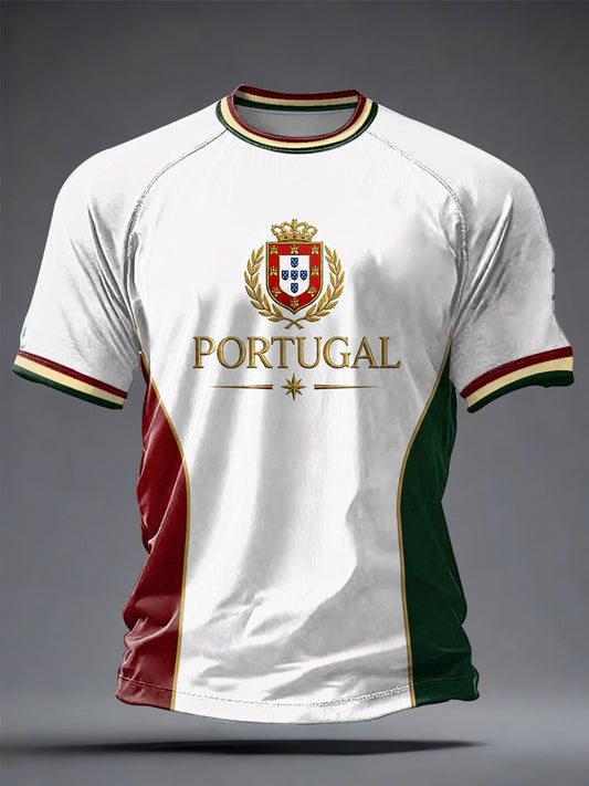 Men's Portuguese Football Printed Casual short sleeves t-shirt