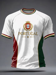 Men's Portuguese Football Printed Casual short sleeves t-shirt