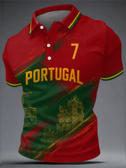 Men's Portuguese Football Print Casual Top