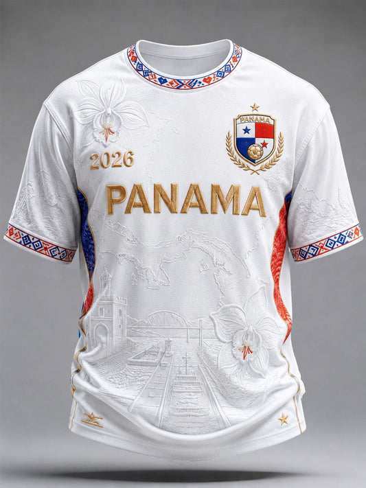 Men's Panama Soccer Print Casual T-shirt