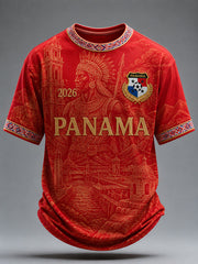 Men's Panama Soccer Print Casual T-shirt