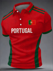 Herren-Freizeitoberteil mit portugiesischem Fußballmuster