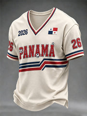 Men's Panama Soccer Print Casual T-shirt