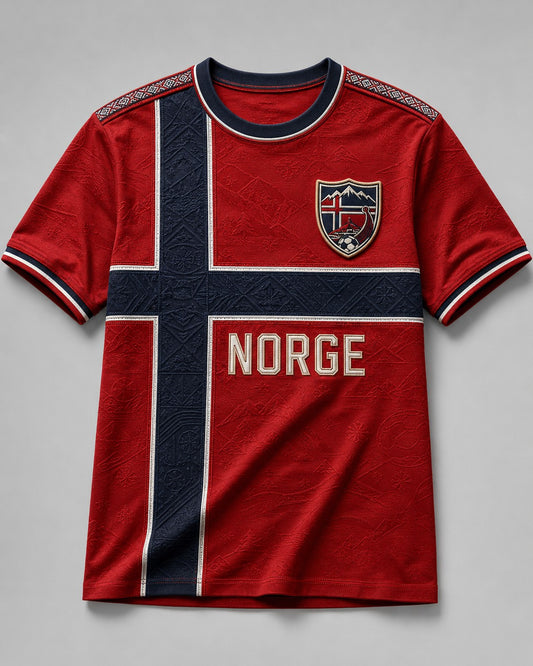 Herren-T-Shirt mit Norge-Football-Print