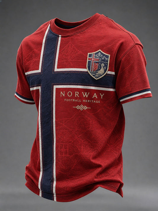 Herren T-Shirt mit Norge-Fußballprint