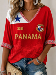 Damen T-Shirt mit Panama-Fußball-Aufdruck