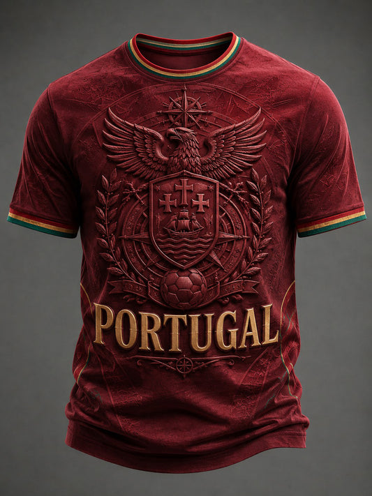 Men's Portugal Football Printed T-shirt