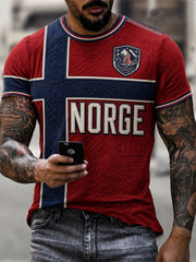 Herren T-Shirt mit norwegischem Fußball-Aufdruck