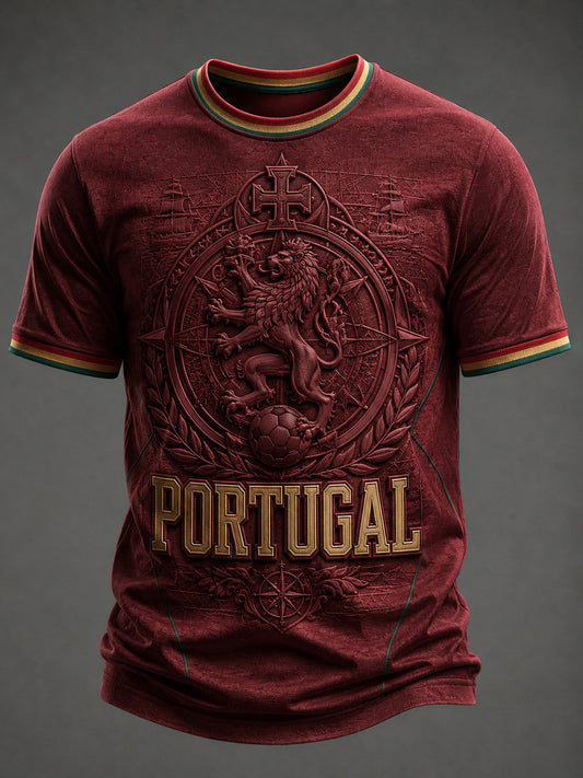 Men's Portugal Football Printed T-shirt