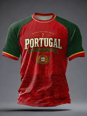 Men's Portuguese Football Printed Casual short sleeves t-shirt