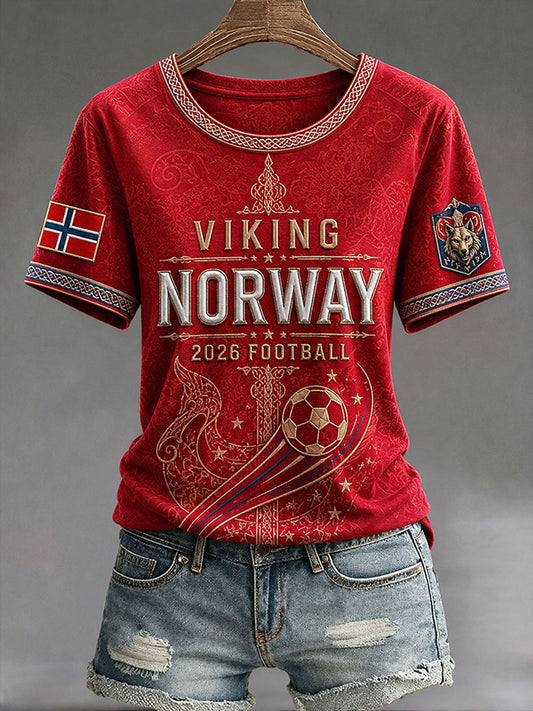 Women's 2026 Norway Football Style T-shirt
