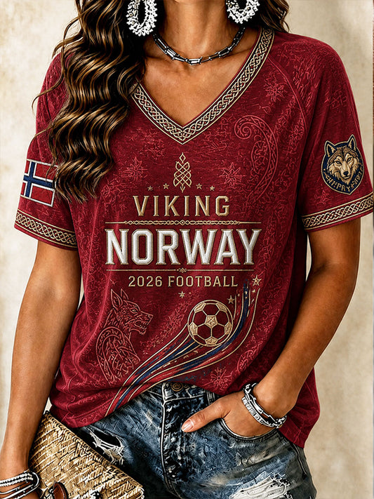Women's 2026 Norway Football Style T-shirt