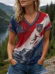 Women's Heia Norge Football Fan Graphic T-shirt